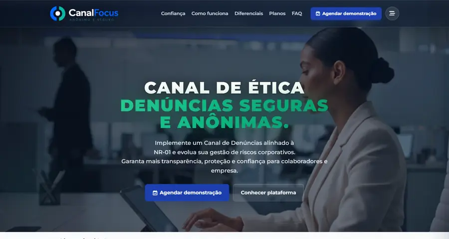 Página inicial do site CanalFocus