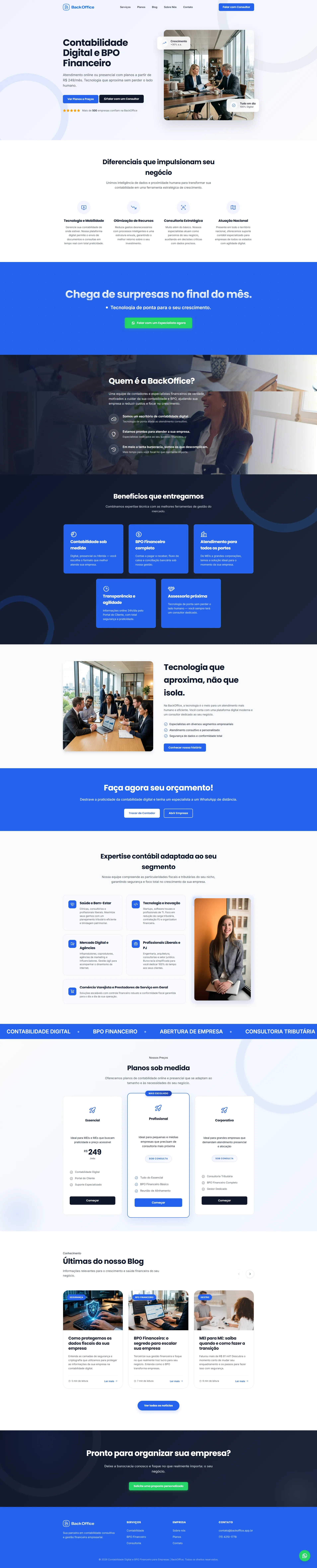 Captura completa da página inicial do site BackOffice