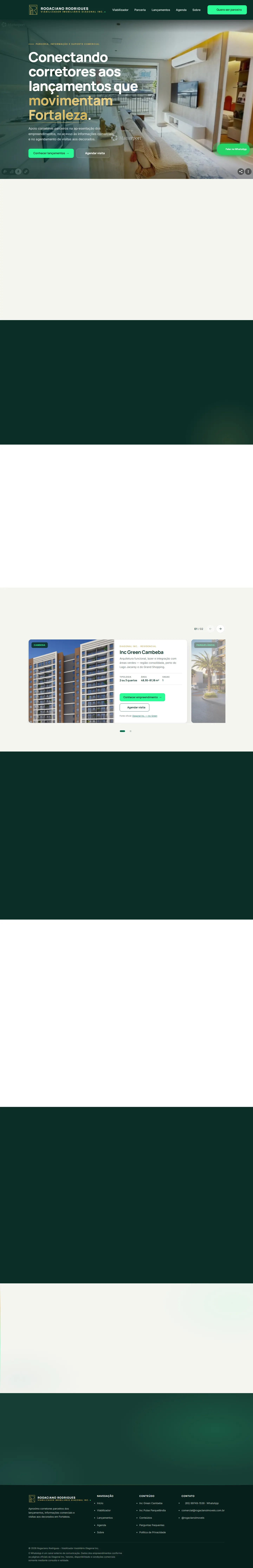 Captura completa da página inicial do site Rogaciano Imóveis