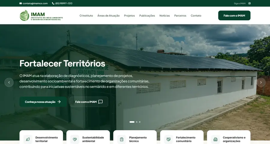 Página inicial do site IMAM